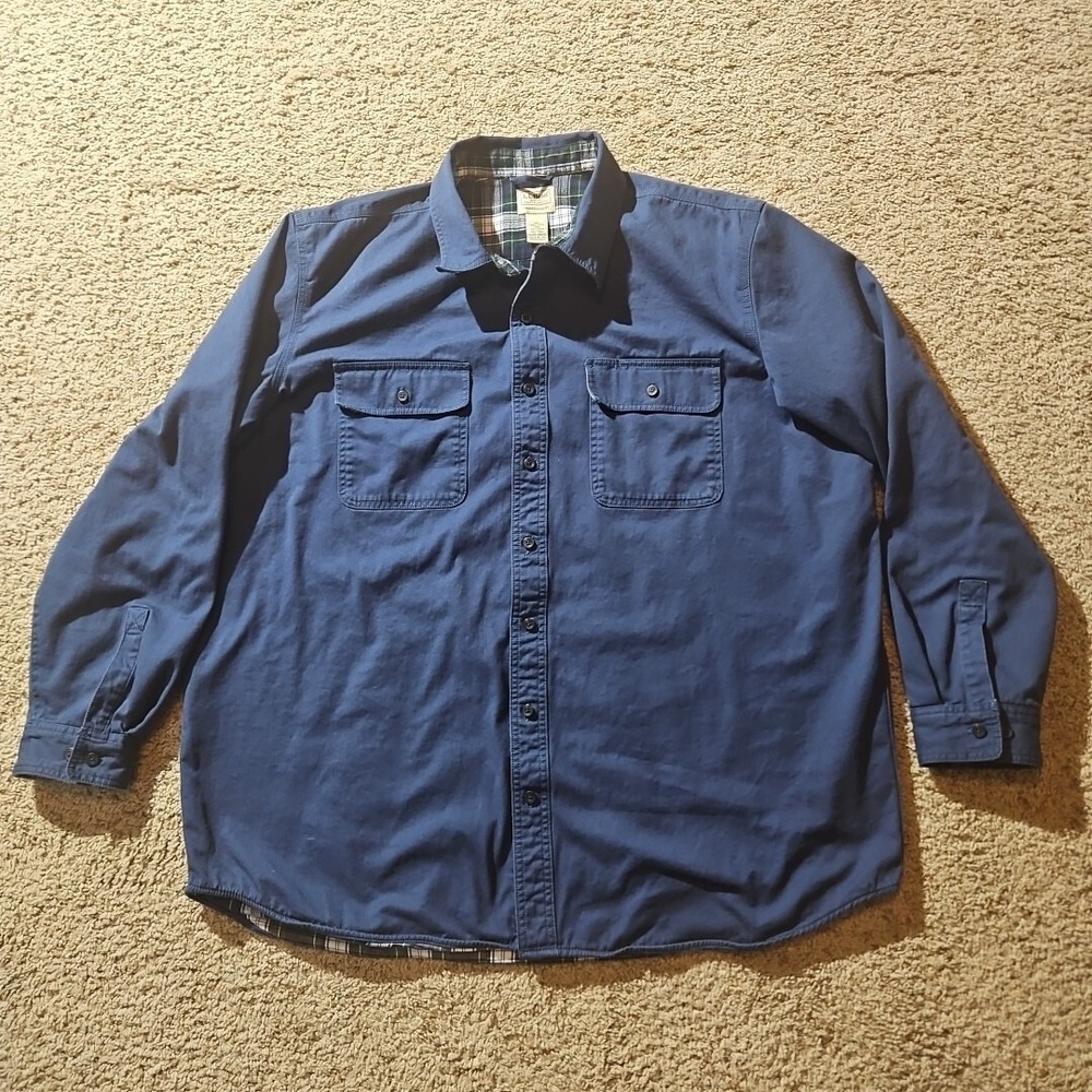LL Bean Shirt‎ Mens XXLT Hurricane Flannel Lined Button Up Chore Shacket